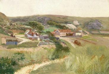 Près de Znaim - Auberge avec dépendances entourées de champs et de prairies